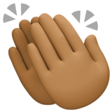 拍手：中黑肤色emoji素材一 160x160像素