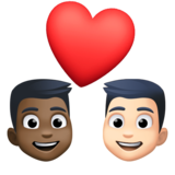 情侣: 男人男人较深肤色较浅肤色emoji素材一 160x160像素
