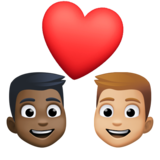 情侣: 男人男人较深肤色中等-浅肤色emoji素材一 160x160像素