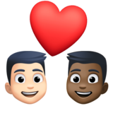 情侣: 男人男人较浅肤色较深肤色emoji素材一 160x160像素