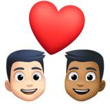 情侣: 男人男人较浅肤色中等-深肤色emoji素材一 160x160像素