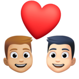 情侣: 男人男人中等-浅肤色较浅肤色emoji素材一 160x160像素