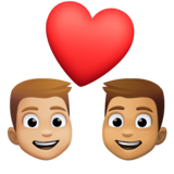 情侣: 男人男人中等-浅肤色中等肤色emoji素材一 160x160像素