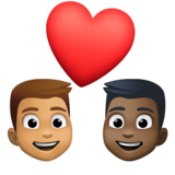 情侣: 男人男人中等肤色较深肤色emoji素材一 160x160像素