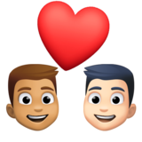 情侣: 男人男人中等肤色较浅肤色emoji素材一 160x160像素