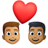 情侣: 男人男人中等肤色中等-深肤色emoji素材一 160x160像素