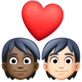 情侣: 成人成人较深肤色较浅肤色emoji素材一 160x160像素