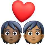 情侣: 成人成人较深肤色中等-深肤色emoji素材一 160x160像素