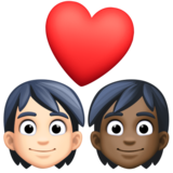情侣: 成人成人较浅肤色较深肤色emoji素材一 160x160像素