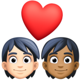 情侣: 成人成人较浅肤色中等-深肤色emoji素材一 160x160像素