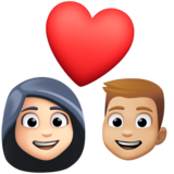 情侣: 女人男人较浅肤色中等-浅肤色emoji素材一 160x160像素