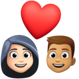 情侣: 女人男人较浅肤色中等肤色emoji素材一 160x160像素