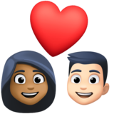 情侣: 女人男人中等-深肤色较浅肤色emoji素材一 160x160像素