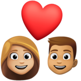 情侣: 女人男人中等-浅肤色中等肤色emoji素材一 160x160像素