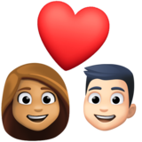 情侣: 女人男人中等肤色较浅肤色emoji素材一 160x160像素