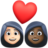 情侣: 女人女人较浅肤色较深肤色emoji素材一 160x160像素