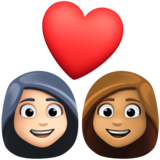 情侣: 女人女人较浅肤色中等肤色emoji素材一 160x160像素