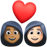 情侣: 女人女人中等-深肤色较浅肤色emoji素材一 160x160像素