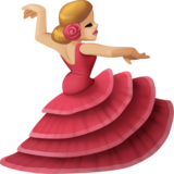 女子舞蹈：中浅肤色emoji素材一 160x160像素