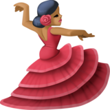 女子舞蹈：中黑肤色emoji素材一 160x160像素