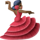 女子舞蹈：深色肤色emoji素材一 160x160像素