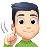 聋人：浅肤色emoji素材一 160x160像素