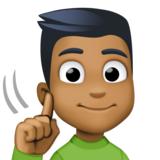 聋人：中黑肤色emoji素材一 160x160像素