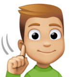 聋人：中浅肤色emoji素材一 160x160像素