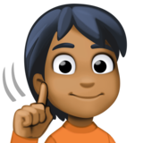 聋人：中黑肤色emoji素材一 160x160像素