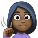 聋哑妇女：深色肤色emoji素材一 160x160像素