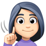 聋哑妇女：浅肤色emoji素材一 160x160像素