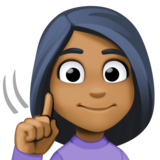 聋哑妇女：中黑肤色emoji素材一 160x160像素