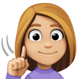 聋哑妇女：中浅肤色emoji素材一 160x160像素