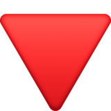 红色三角形向下emoji素材一 160x160像素