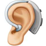 带助听器的耳朵：中浅肤色emoji素材一 160x160像素