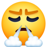 愤怒、鼻子冒白气的脸emoji素材一 160x160像素