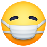 带口罩的脸emoji素材一 160x160像素