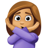 打“不手势”的人：中等肤色emoji素材一 160x160像素