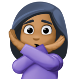 打“不手势”的人：中黑肤色emoji素材一 160x160像素