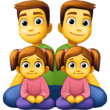 家庭:男人,男人,女孩,女孩emoji素材一 160x160像素