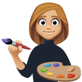 女艺术家：中浅肤色emoji素材一 160x160像素