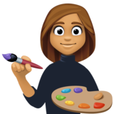 女艺术家：中等肤色emoji素材一 160x160像素