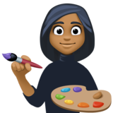 女艺术家：中黑肤色emoji素材一 160x160像素