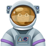 女宇航员：深色肤色emoji素材一 160x160像素