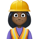 女建筑工人：深色肤色emoji素材一 160x160像素