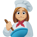 女厨师：中浅肤色emoji素材一 160x160像素