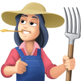 女农夫：浅肤色emoji素材一 160x160像素