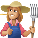 女农夫：中浅肤色emoji素材一 160x160像素