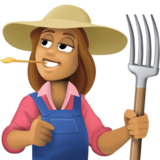 女农民：中等肤色emoji素材一 160x160像素