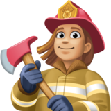 女消防员：中浅肤色emoji素材一 160x160像素